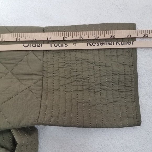 NEW Billabong Size L Piece Out quilted belted longline Jacket in Sage Green - Picture 11 of 13